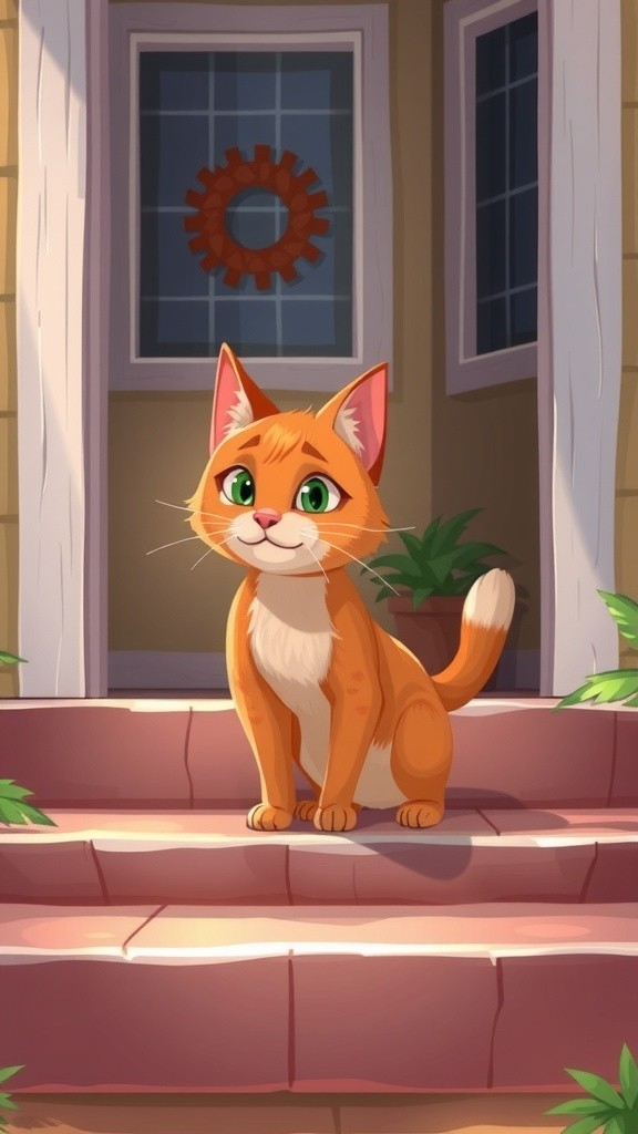 A New Friend: The Stray Cat's Surprise