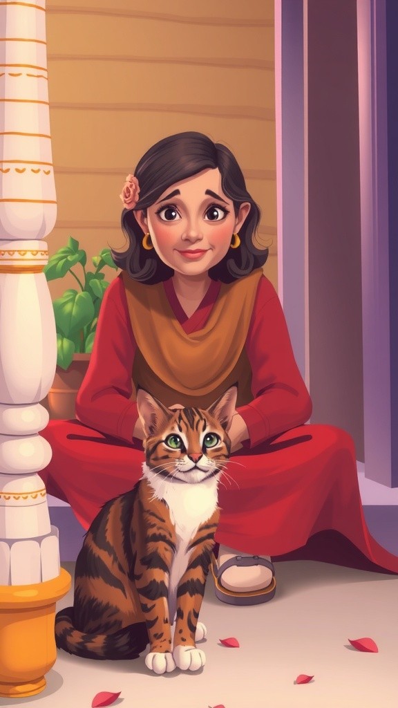 The Old Lady and the Stray Cat's Kittens