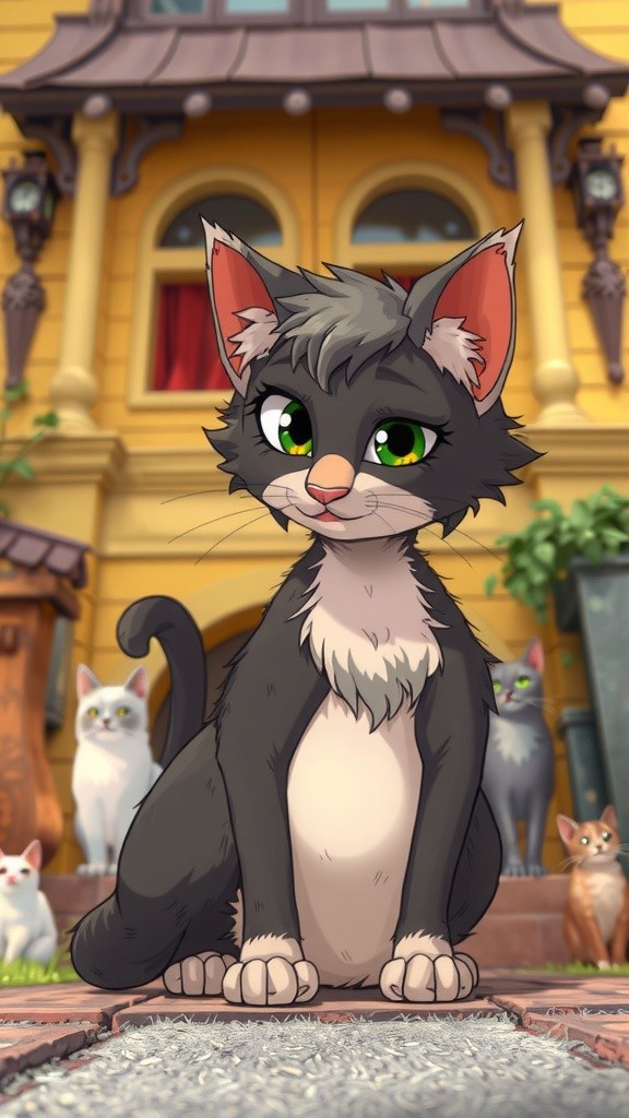 The Old Lady and the Stray Cat's Kittens