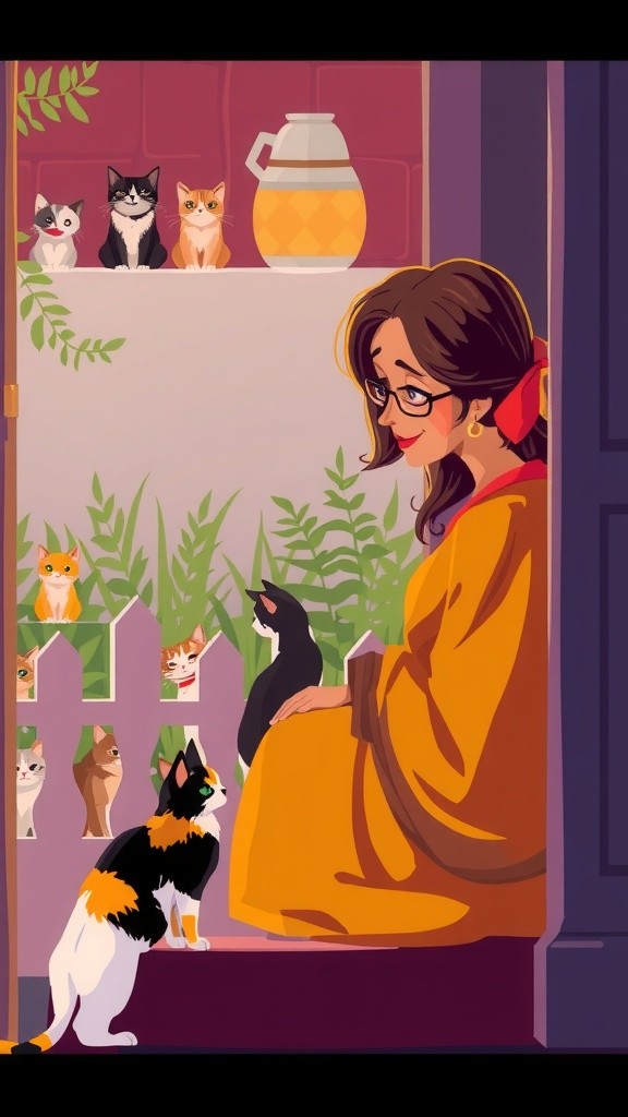 Persahabatan Wanita Tua dan Kucing Liar