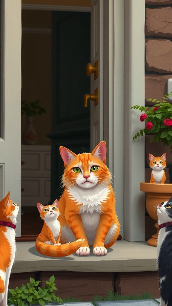 The Old Lady and the Stray Cat's Kittens