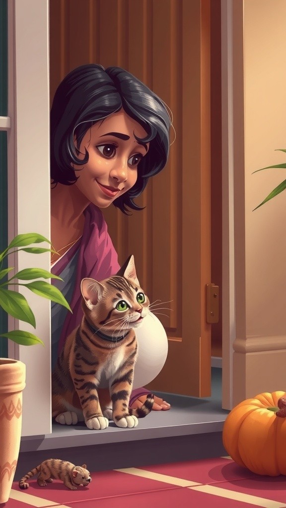 The Old Lady and Her Stray Cat Family