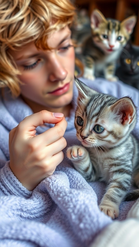 Curious Kittens and Giggles: A Heartwarming Moment