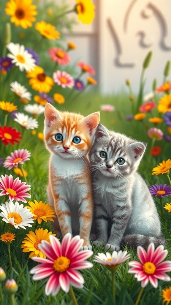 Kittens' Joyful Playtime in the Garden