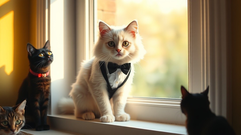Cat Imitates Human Activities