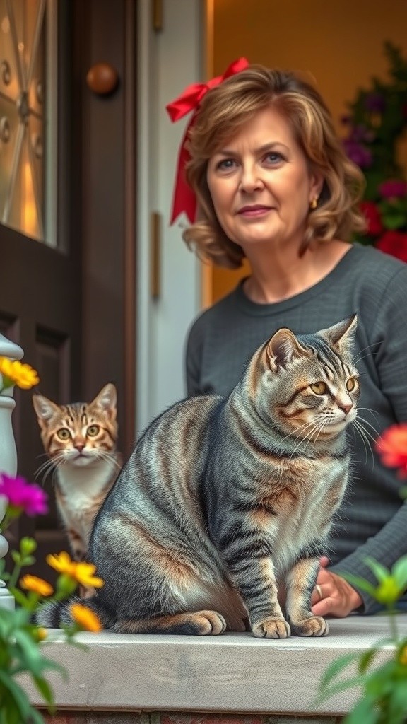 The Old Lady and the Stray Cat's Kittens