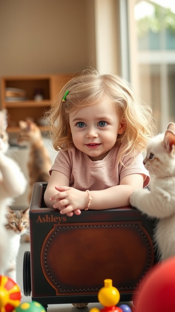 Whimsical Train Journey with a Cute Baby Girl