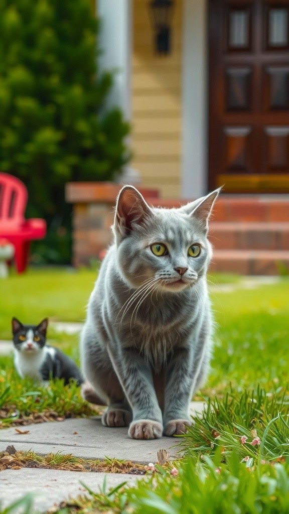 The Old Lady and the Stray Cat's Kittens