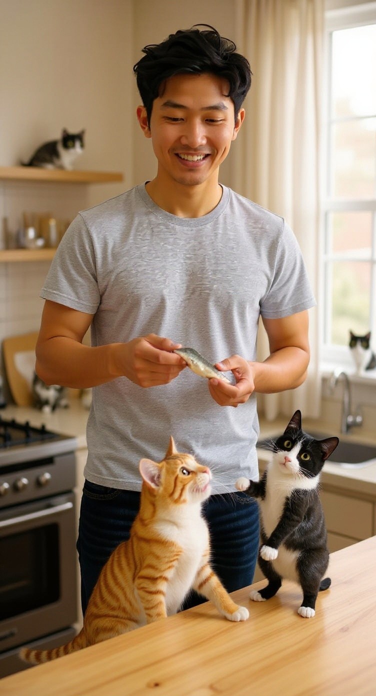 Kucing Pilih Ayam Goreng daripada Ikan Segar!