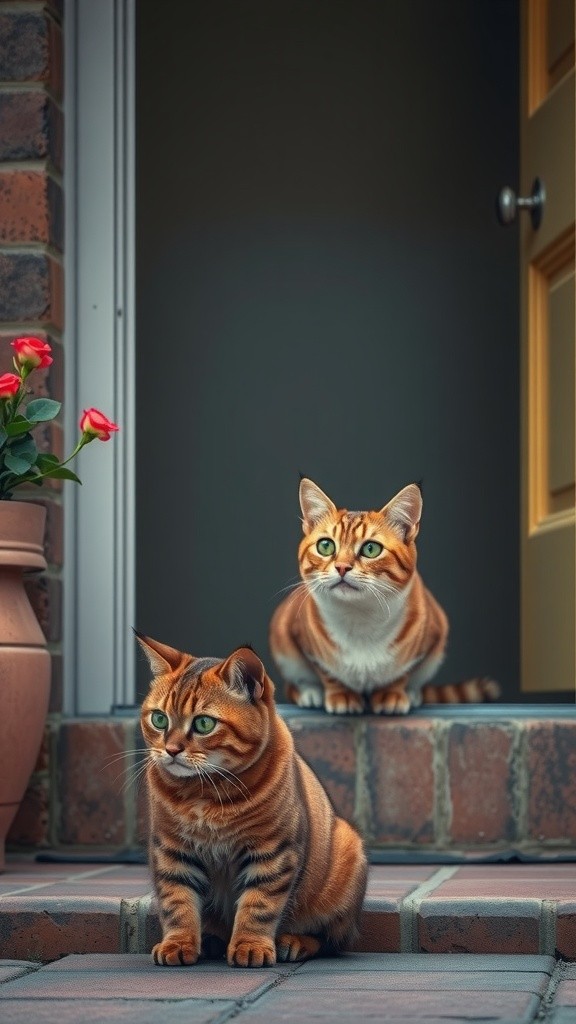 A Kind Old Lady and Her New Feline Friends