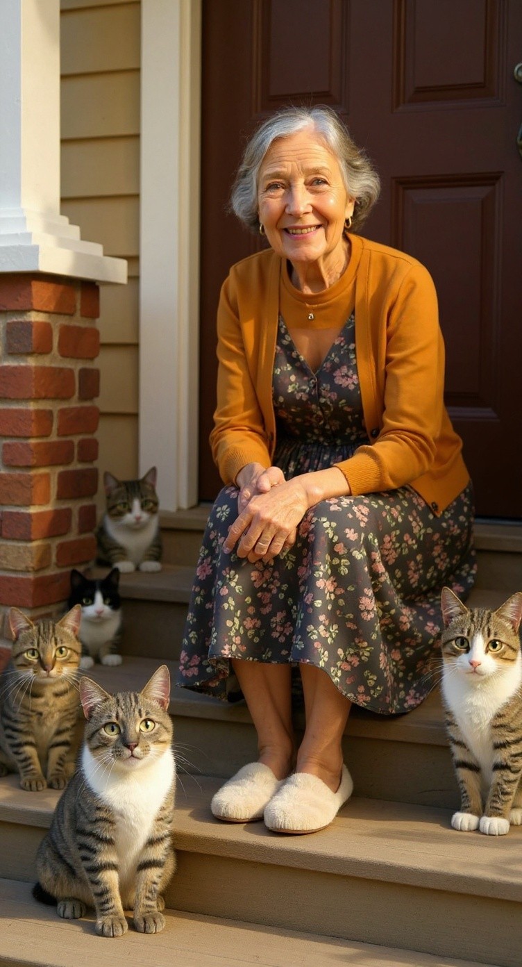 A New Friendship: The Stray Cat and the Old Lady