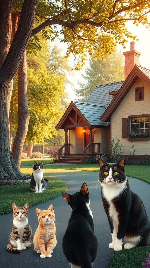 The Old Lady and the Stray Cat's Kittens