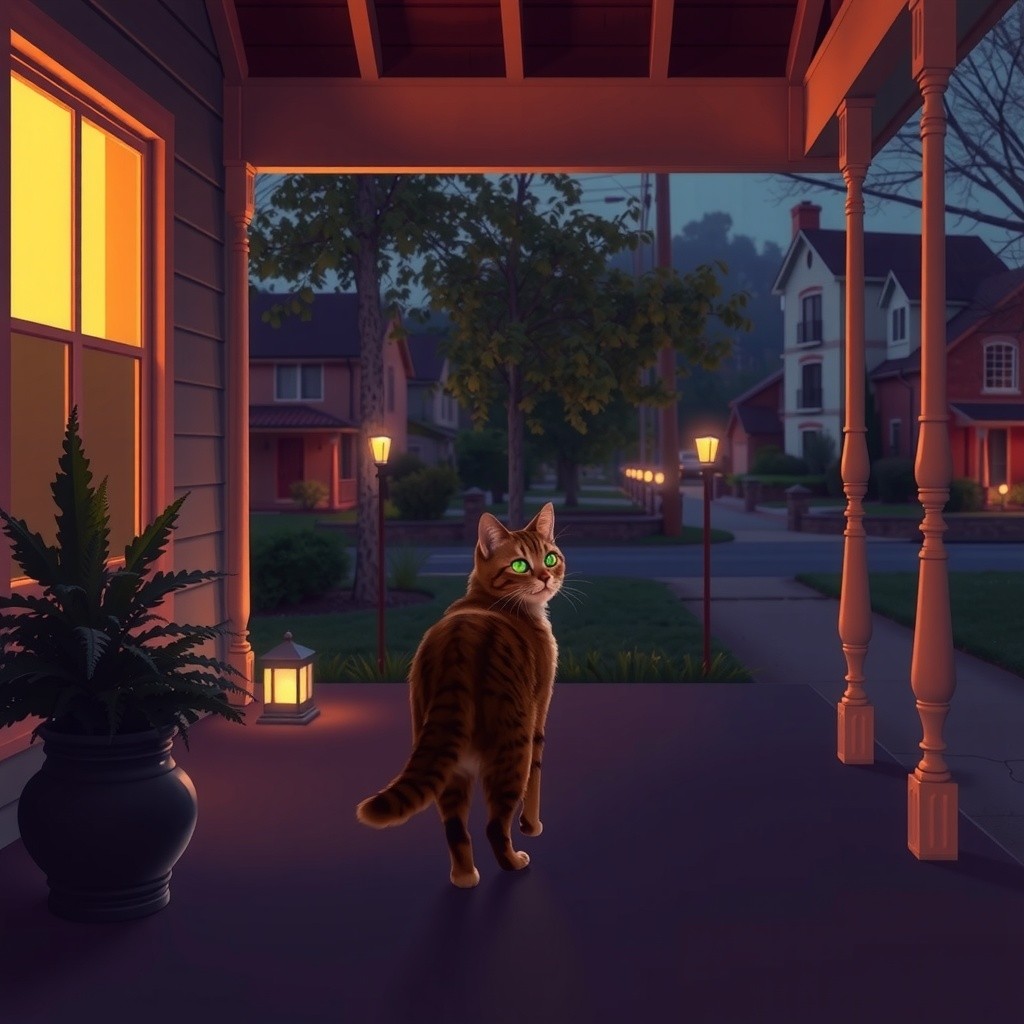 Whispers of the Night: The Tabby Cat's Secret Journeys