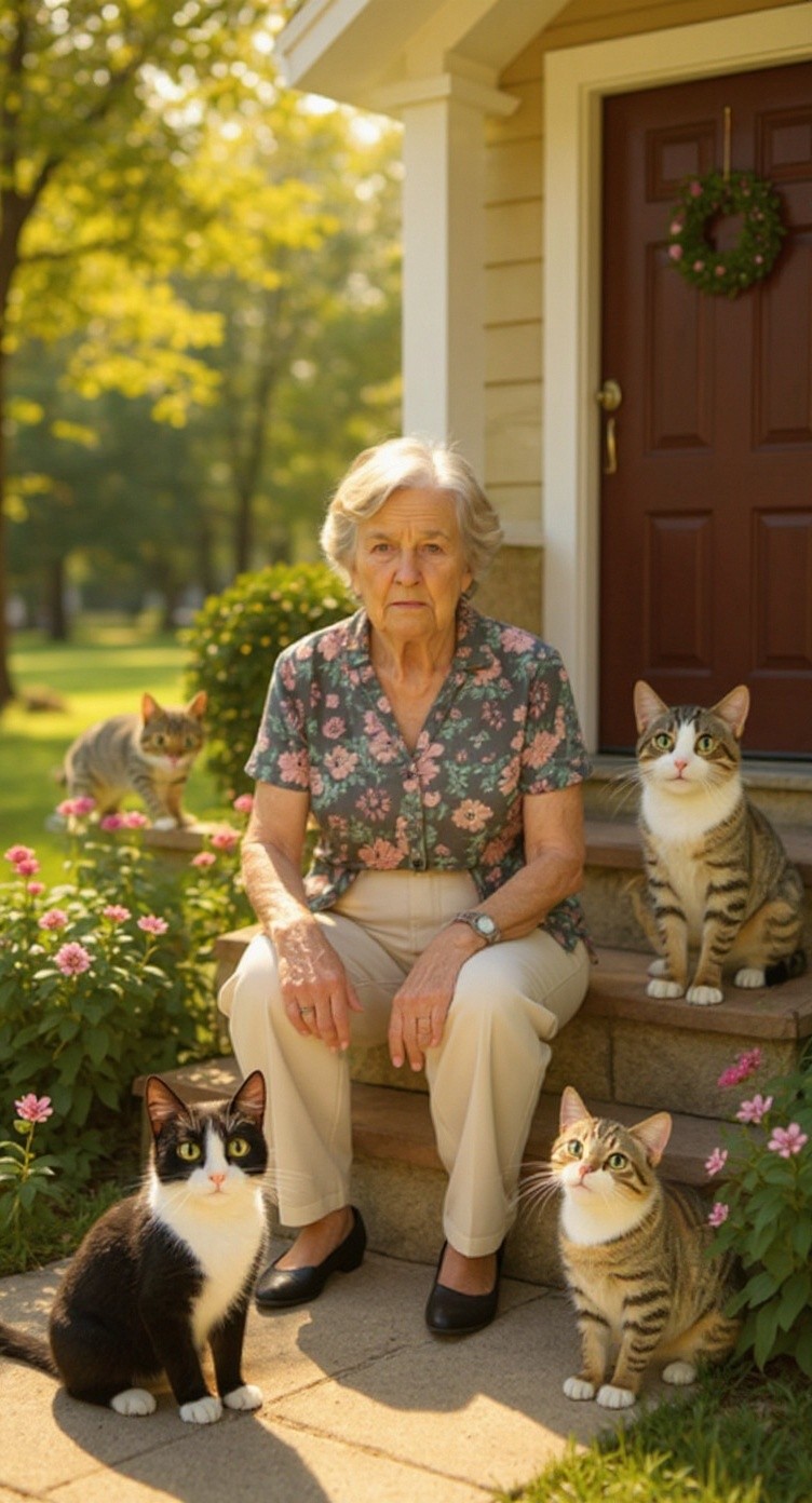 The Lady and Her Stray Kittens
