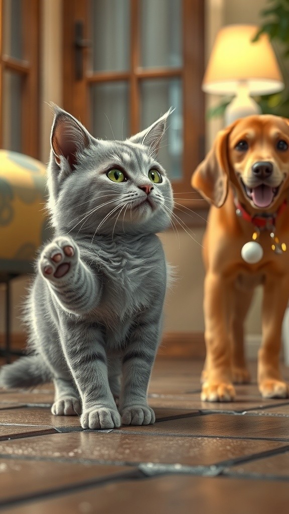 Kucing vs Anjing: Drama Lucu 20 Detik!