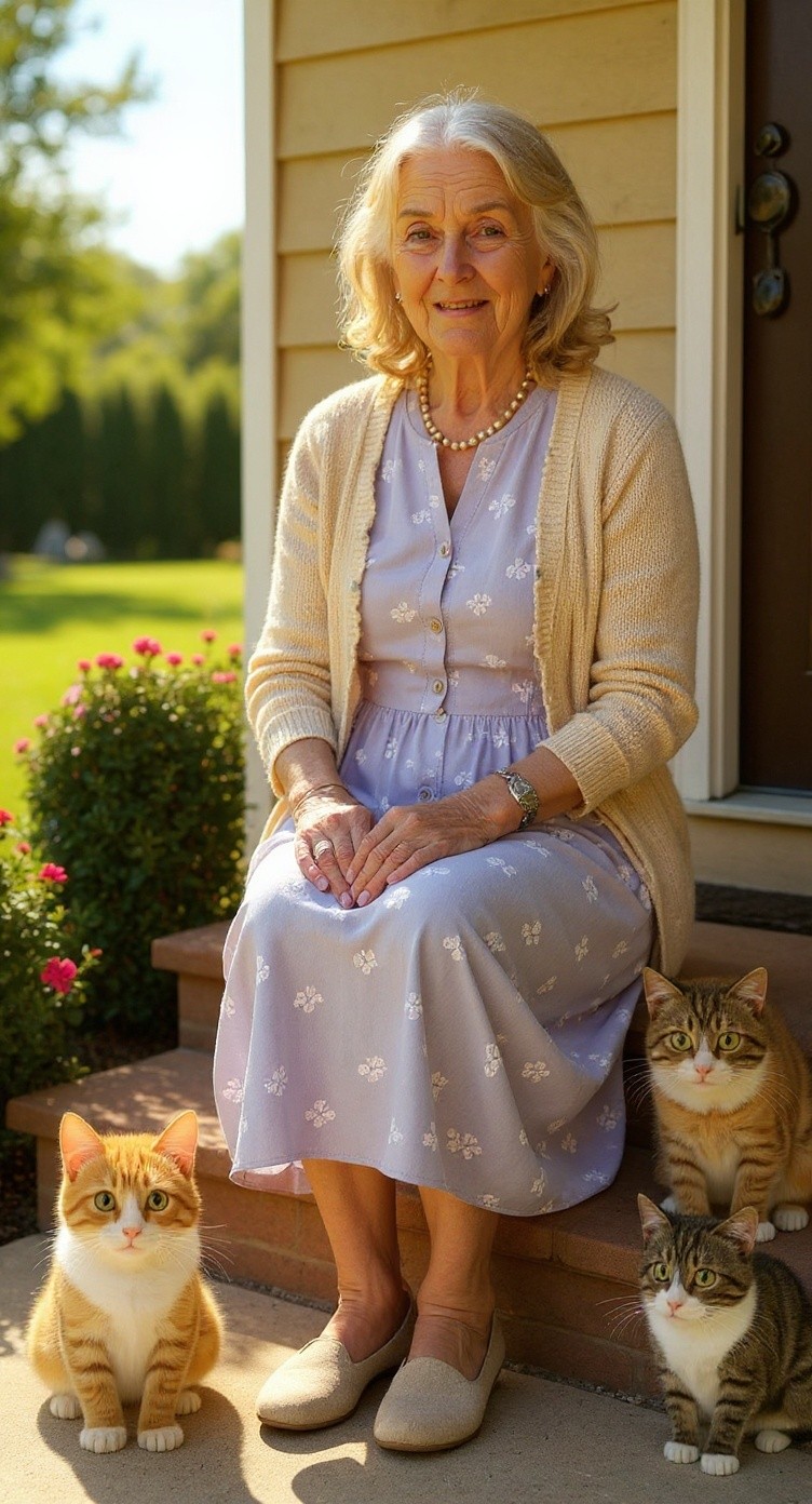 From Stray to Friend: The Old Lady and the Cat