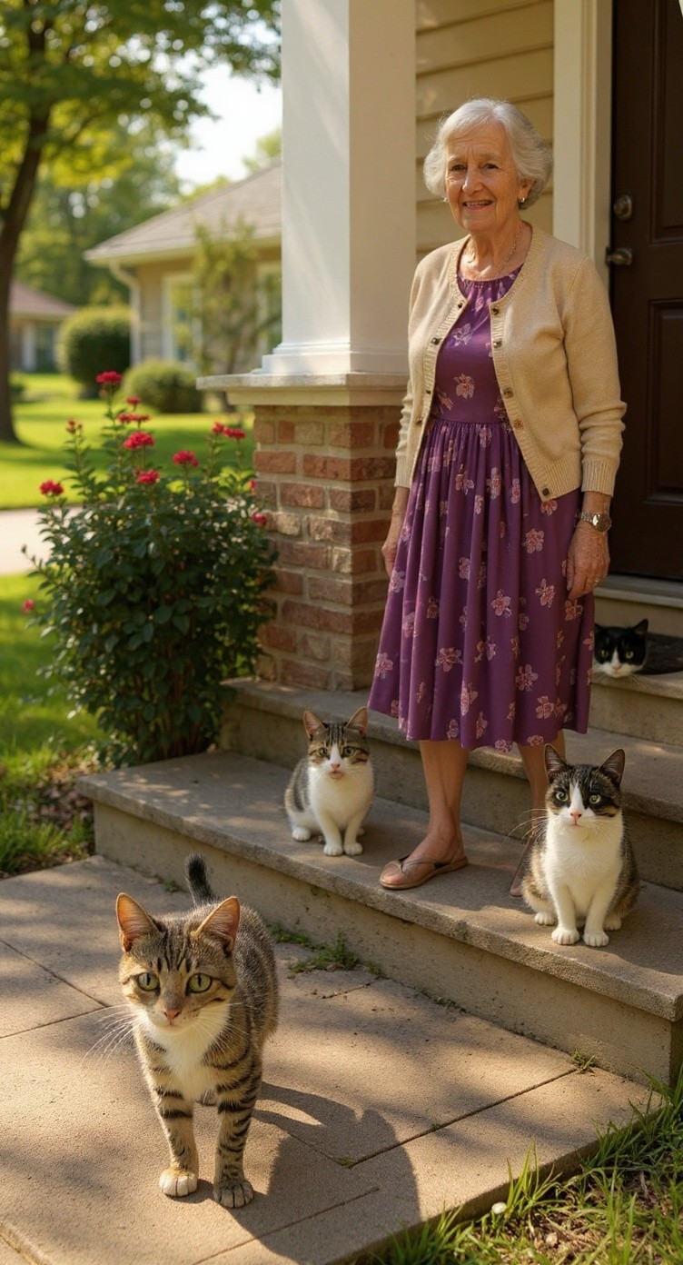 From Stray to Friend: The Old Lady and the Pregnant Cat