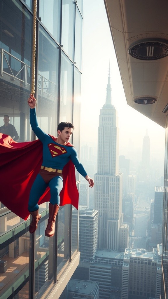 Superman Saves a Falling Child