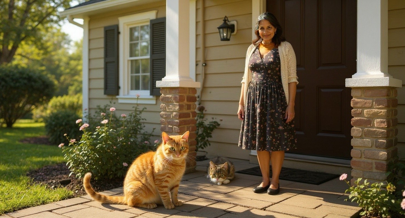 The Old Lady and the Stray Cat's Kittens