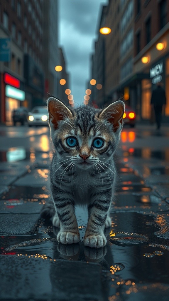 A Moment of Love for a Stray Kitten