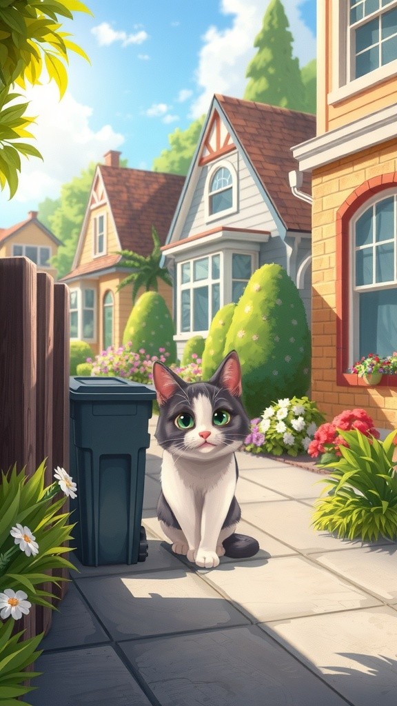 A Stray Cat Visits an Old Lady's House