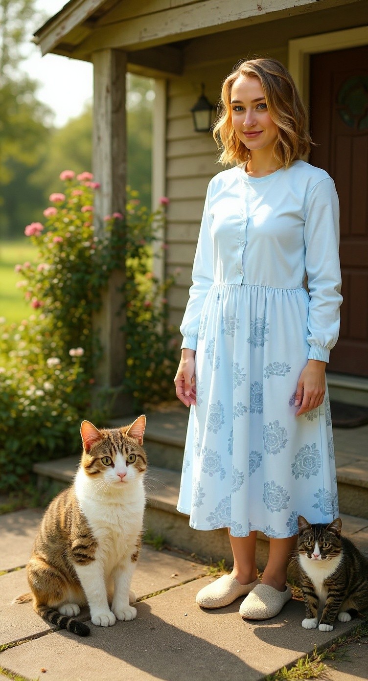 The Old Lady and the Stray Cat Family