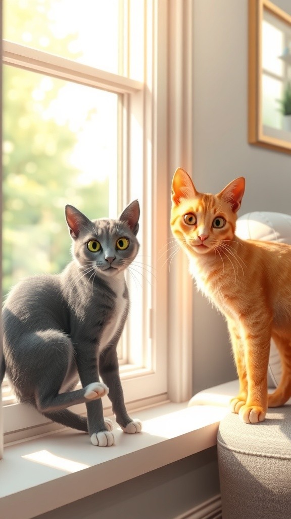 Feline Frenemies: Best Friends When Owner Arrives!