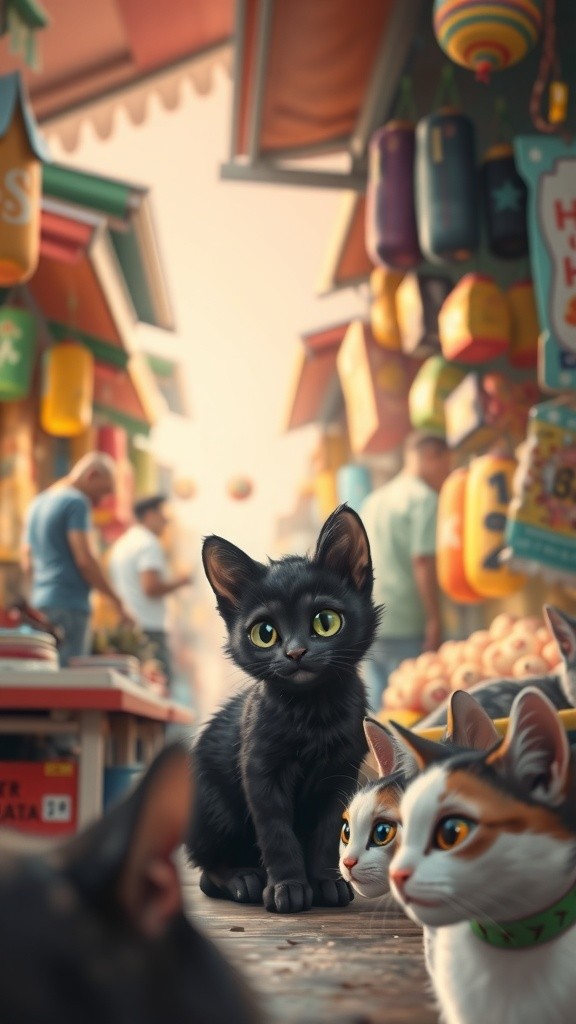 Si Kucing Hitam dan Nenek Penjual Sayur