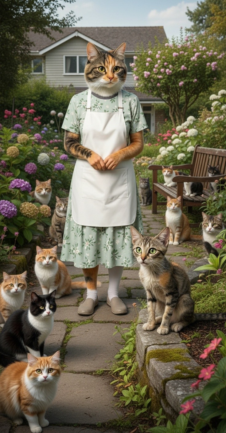 A New Friendship: The Old Lady and the Stray Cat