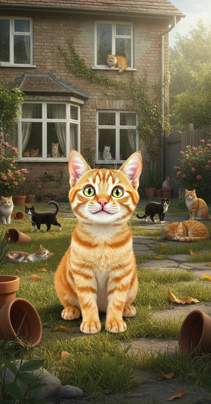 The Old Lady and the Stray Cat's Kittens