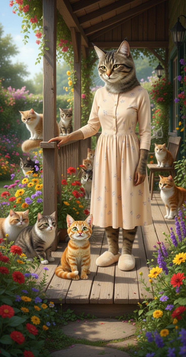 Unexpected Friends: The Stray Cat's New Home
