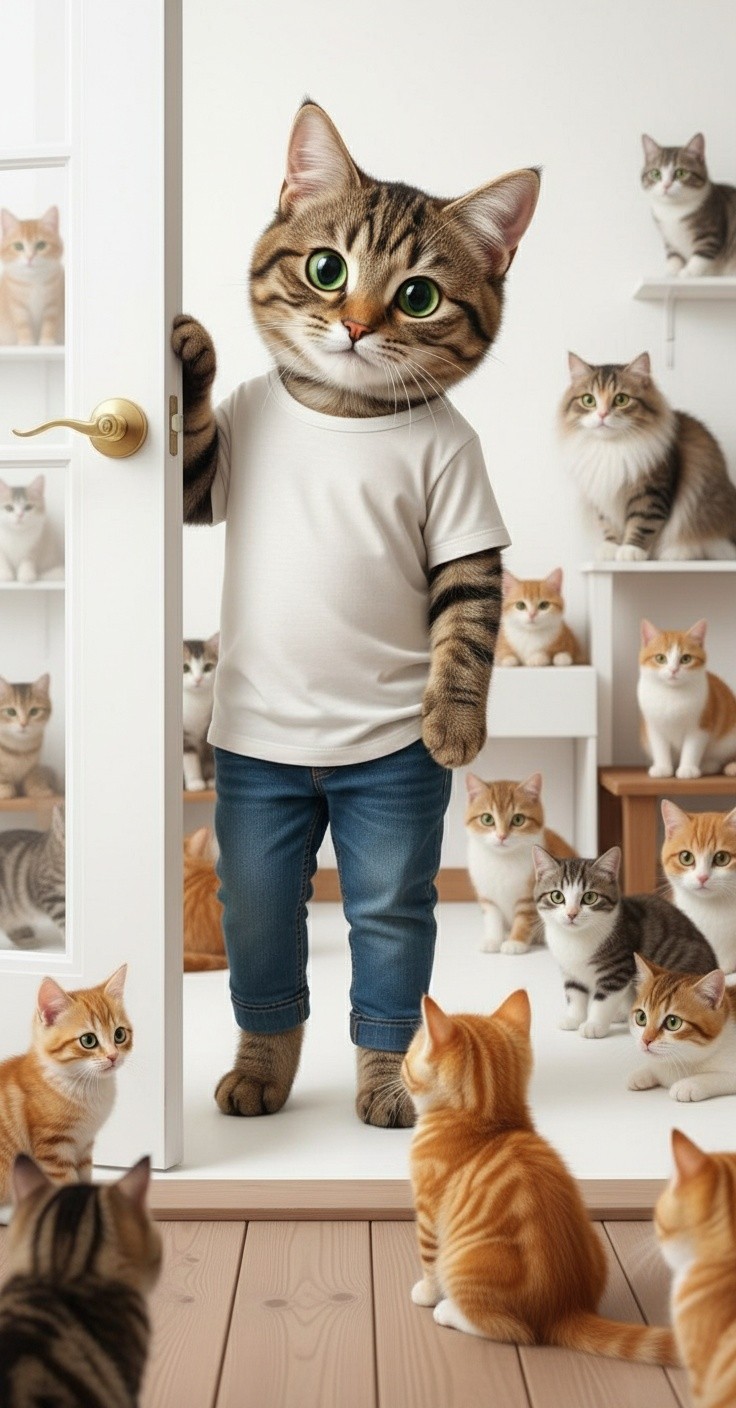 A New Family of Felines: The Old Lady and the Stray Cat