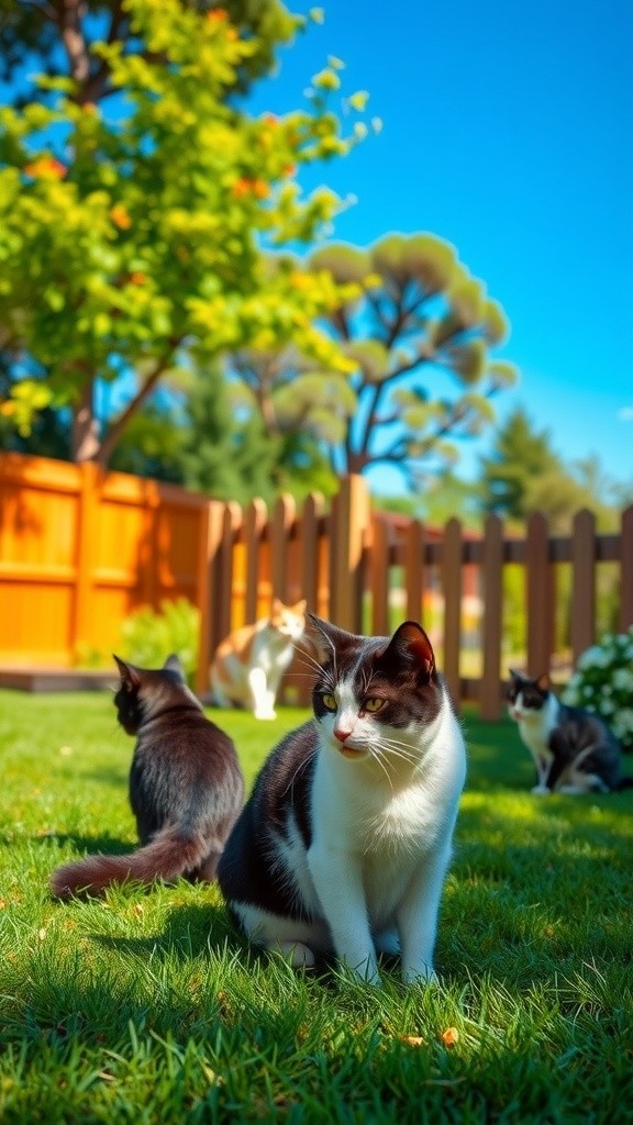 3D Cat Playing with Son in Backyard - Semi-Realistic Texture