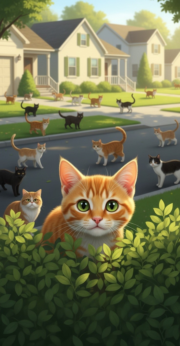 The Old Lady and Her Stray Cat Friends