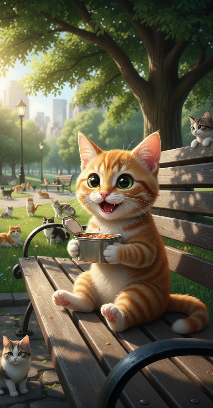 A Cat's Lunch Adventure