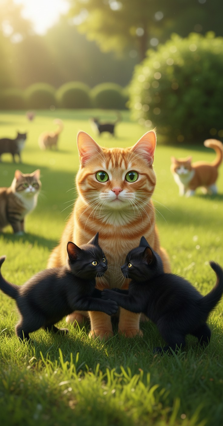 Billi Bacchon ke Sath Khel Rahi Hai