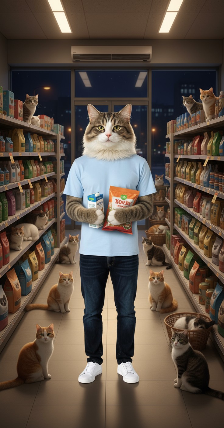 Kucing Oyen Jadi Kasir di Minimarket!