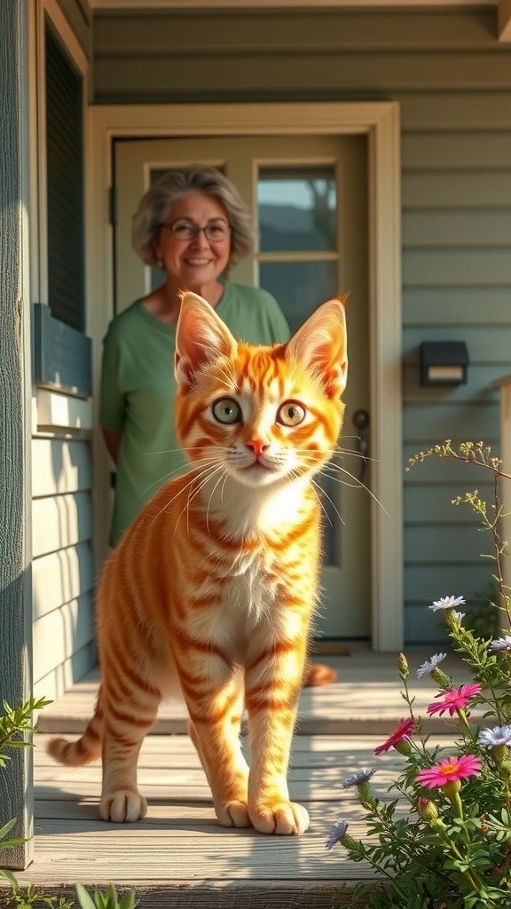 From Stray to Friend: The Cat's New Home