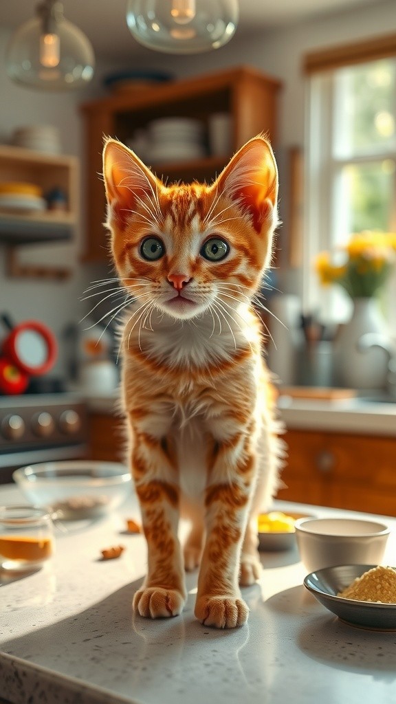 Dad Cat Visits Home to Feed His Kittens