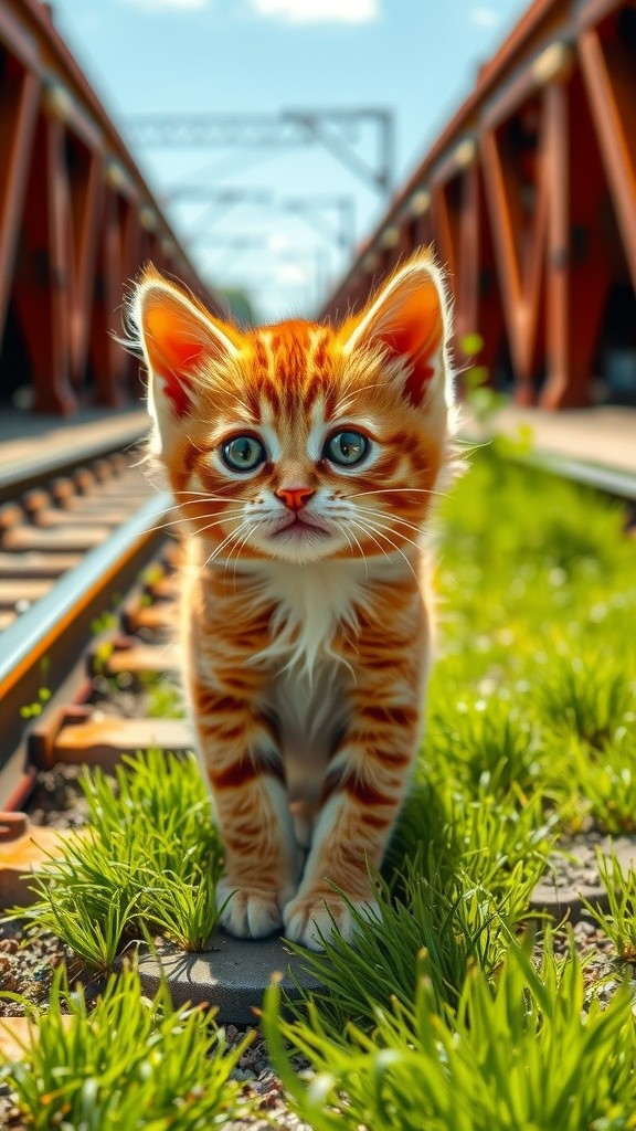 Spider-Man Saves Fluffy Kitten from Train!