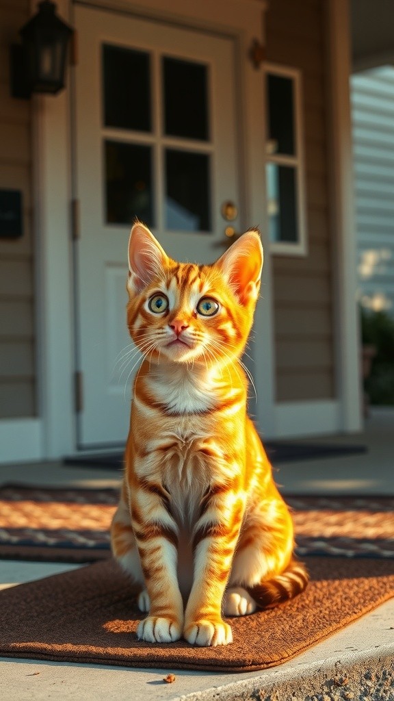 Harapan Kucing Tua di Depan Rumah