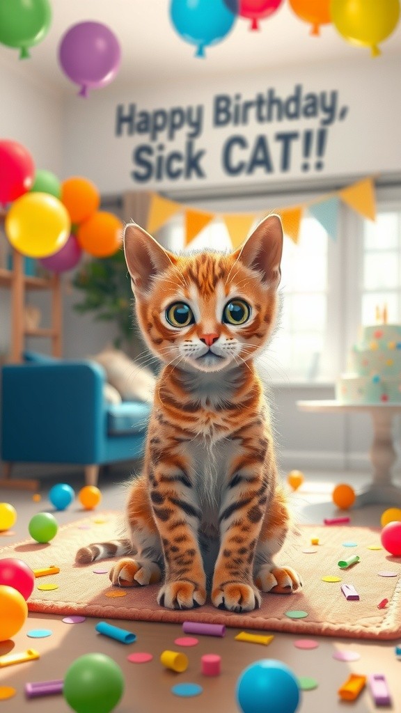 Kucing Sakit di Hari Ulang Tahun