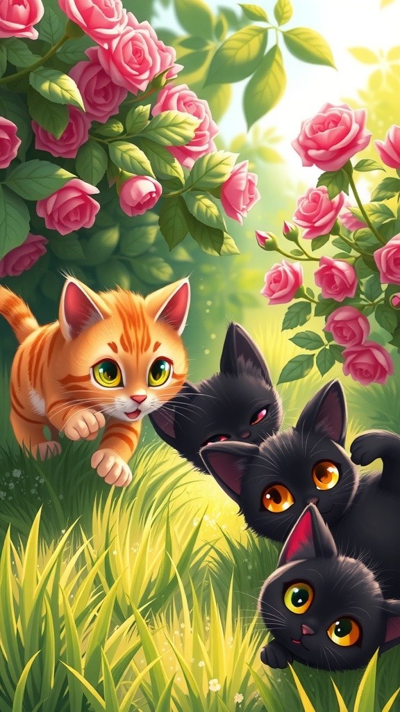 Playful Kittens in the Garden