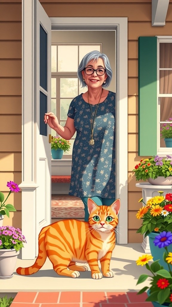 The Old Lady and the Stray Cat Family