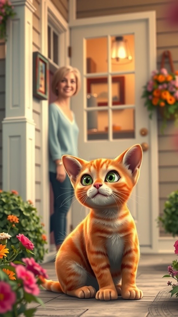 The Old Lady and Her Feline Friends