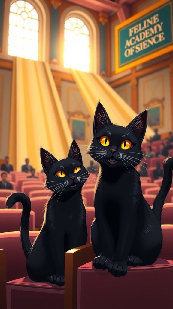 Cattastic Commencement: Meow-speech at Feline Academy of Science!