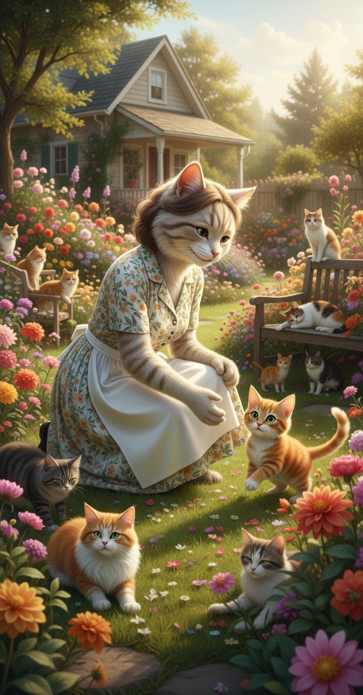 A New Friendship: The Stray Cat and the Old Lady