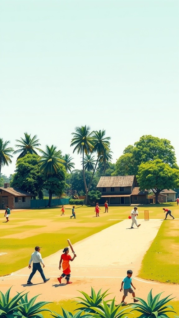 A Boy Playing Cricket