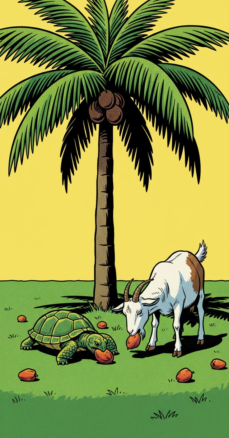 The Clever Tortoise and the Palm Fruit Feast