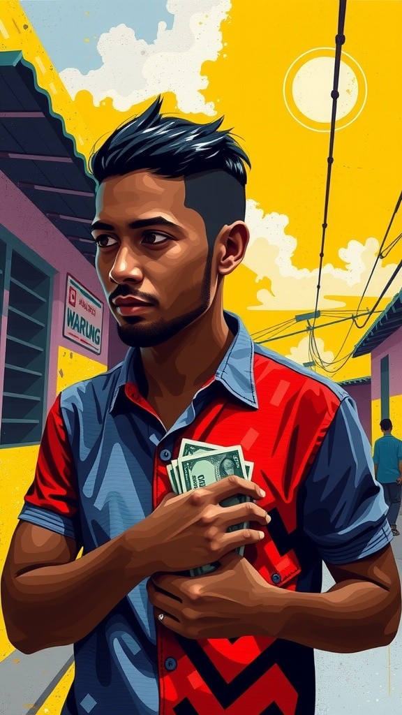 Pemuda dan Transaksi Beras di Warung